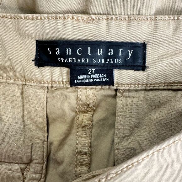 NWT Sanctuary Women’s Rebel Cropped Khaki Cargo Joggers Pants Ankle Cuff Size 27 - Picture 4 of 8